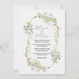 Convites Casamento de flores selvagens Daisy Na moda