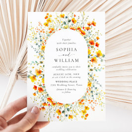 Convites Casamento de Flores Selvagens de Aquarelas Elegant