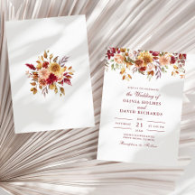 Casamento de Flores Selvagens de Laranja Queimado 