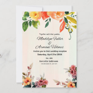 Convites Casamento de Flores Selvagens Lindas