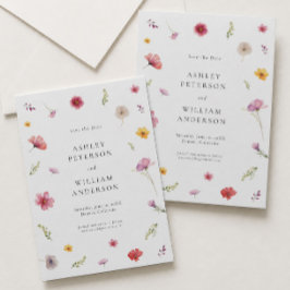 Convites Casamento de Flores Selvagens Salve a Data
