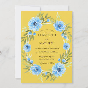 Convites Casamento de Flores Silvestres Amarelas de Milho A