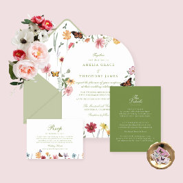Convites Casamento de Flores Silvestres Arqueadas