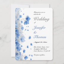Casamento de Flores Silvestres Azuis Suaves Modern