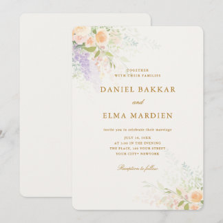 Convites Casamento de Flores Silvestres Boho Elegante Moder