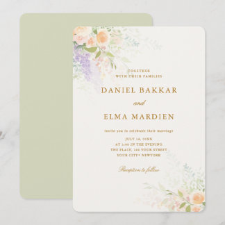 Convites Casamento de Flores Silvestres Boho Elegante Moder
