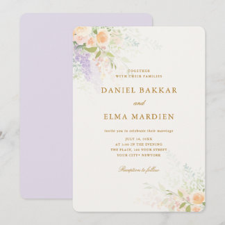 Convites Casamento de Flores Silvestres Boho Elegante Moder