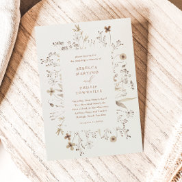 Convites Casamento de Flores Silvestres Boho Quadro
