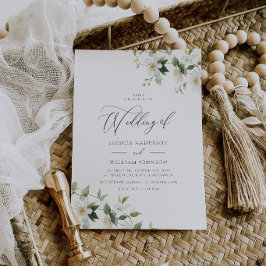 Convites Casamento de Flores Silvestres Brancas Elegantes