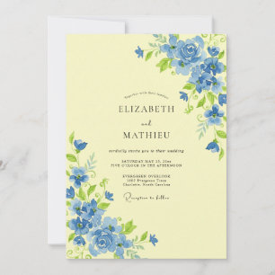 Convites Casamento de Flores Silvestres Centáurea e Manteig