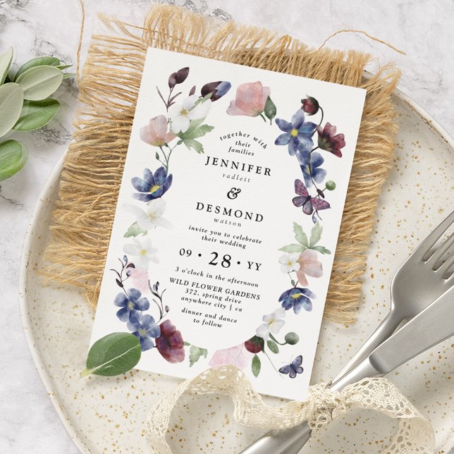 Convites Casamento de Flores Silvestres Chic Boho (Criador carregado)