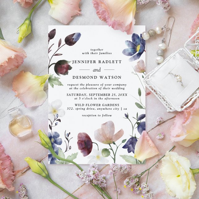 Convites Casamento de Flores Silvestres Chic Boho (Criador carregado)