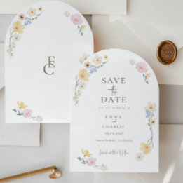 Convites Casamento de Flores Silvestres Chic Boho Salve a D