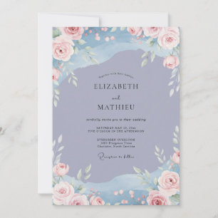 Convites Casamento de Flores Silvestres com Beijo de Vinca