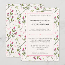 Casamento de Flores Silvestres de Haste Longa Rosa