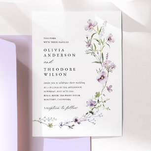 Convites Casamento de Flores Silvestres de Lavanda