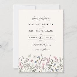 Convites Casamento de Flores Silvestres Elegantes