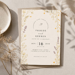 Convites Casamento de Flores Silvestres Elegantes