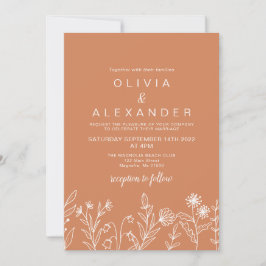 Convites Casamento de flores silvestres elegantes Boho Terr