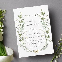 Convites Casamento de Flores Silvestres em Aquarela Elegant