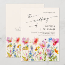 Casamento de Flores Silvestres em Aquarela Festiva
