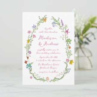 Convites Casamento de Flores Silvestres no Jardim Caprichos
