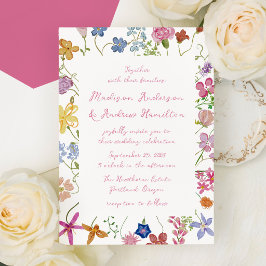 Convites Casamento de Flores Silvestres no Jardim Caprichos