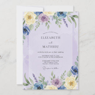 Convites Casamento de Flores Silvestres Românticas de Lavan
