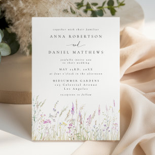 Convites Casamento de Flores Silvestres Soft Boho