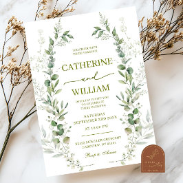 Convites Casamento de Flores Silvestres Verdes