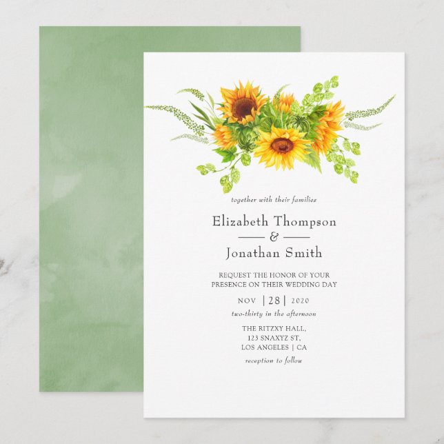 Convites Casamento de flores suntuosas boêmicas (Frente/Verso)