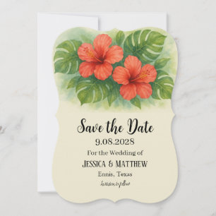 Convites Casamento de Flores Tropicais de Hibiscus Beach