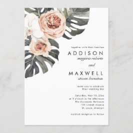 Convites Casamento de Flores Tropicais de Monstera