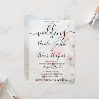 Convites Casamento de Flores Vermelhas Macias Personalizada