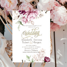 Convites Casamento de Flores Violeta Aquarela Chic