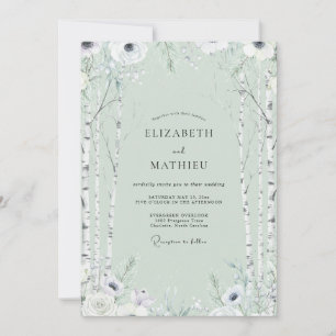 Convites Casamento de Floresta de Bétula de Hortelã Eucalip