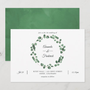 Convites Casamento de Floresta de Eucalipto Verde