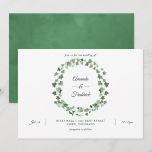 Convites Casamento de Floresta de Madeira em Aquarela