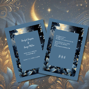 Convites Casamento de Floresta Dourada e Azul da Meia-Noite