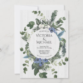 Convites Casamento de Floresta Floral e Pinheira de Madeira