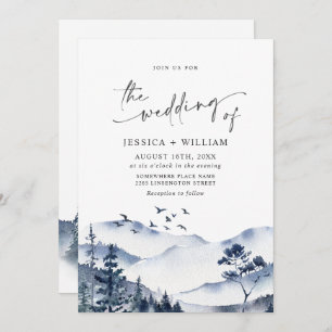 Convites Casamento de Floresta nas Montanhas Elegante de Aq