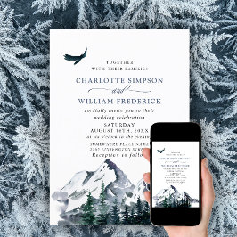 Convites Casamento de Floresta nas Montanhas Elegante de Aq