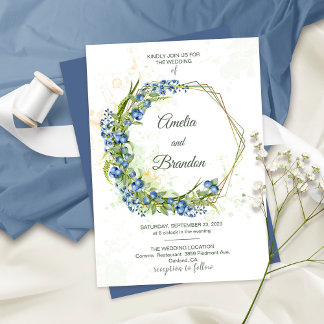Convites Casamento de Foil de Ouro Faux Gold Faux