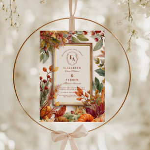 Convites Casamento de Folha de Abóbora de outono