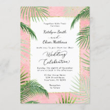 Casamento de Folha de Ouro Tropical de Coral Palms
