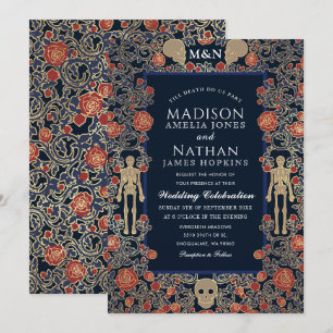 Convites Casamento de Folha de Ouro Vitoriana Elegante