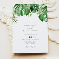 Casamento de Folha de Palma de Aquarela Tropical C
