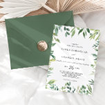 Convites Casamento de Folhagem Botânica Moderna<br><div class="desc">Este convite de casamento de folhagem botânica dos verdes modernos é perfeito para um casamento tropical. Esta design de aquarela pintada à mão apresenta uma bela folhagem verde bem organizada em quadros únicos.</div>