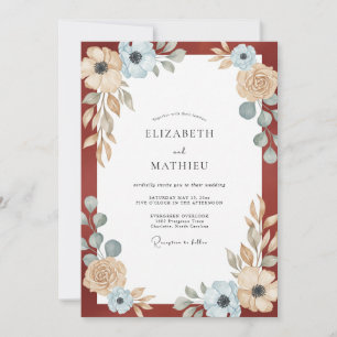 Convites Casamento de Folhagem de Eucalipto Champagne Ferru