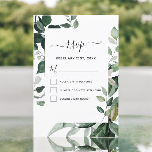 Convites Casamento de Folhagem de Folhagem Botânica RSVP